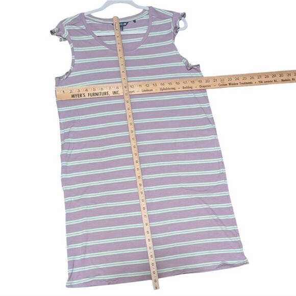 Toad & Co Dress Rufflita Size Medium Striped Sleeveless Granola Hiking Camping - Picture 4 of 11